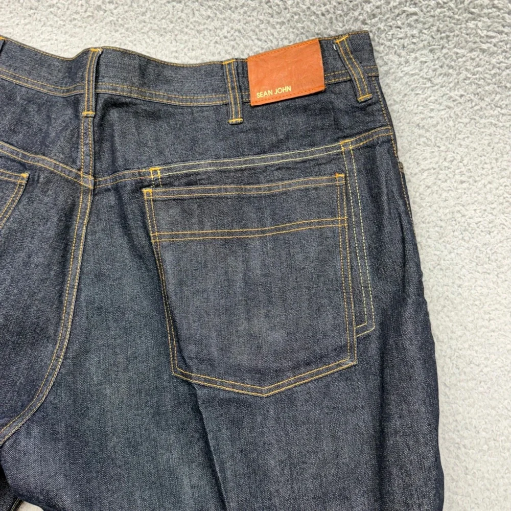 Sean John Mens Size 40 / 36 Raw Indigo Baggy Y2K Streetwear Denim Blue Jeans